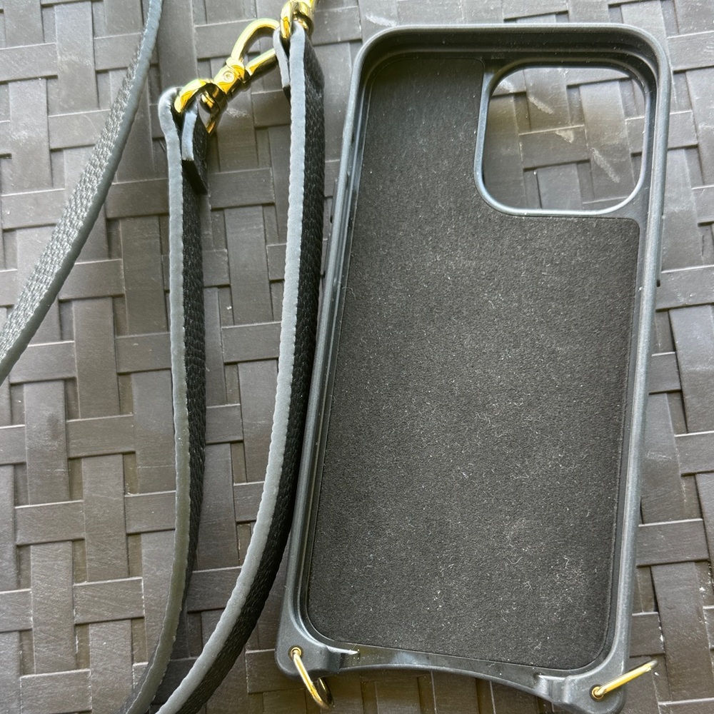 Bandolier Black Textured Phone Case with Gold Accents iPhone 15 PRO MAX - Picture 3 of 4